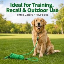 Heavy-Duty Dog Training Leash, Weather-Resistant Nylon Material, With Stainless Steel Hook And Comfortable Handle, Durable, Suitable For Dog Walking, Running, Recall Training, Travel And Outdoor Play, Available In Orange, Pink And Green - Multicolor - View 8