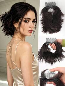 Messy Hair Bun Comb Hair Bun Synthetic Clip In Hair Extensions For Daily Use Hair Accessories - Multicolor - View 9