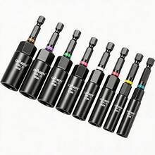 DAIEN Metric Deep Socket Bit Set, Forged Alloy Steel Black With Color Ring, Universal Hex Shank, For Hand Drill, Pneumatic Screwdriver, Furniture, Electrical And Mechanical Repair And Disassembly - Black Phosphated Deep Socket Set - View 5