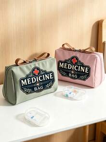 Vintage Medicine Bag, Portable Storage Bag, Suitable For Travel, Home Organization, Perfect Gift For Mom, Friends, Medical Personnel. - Multicolor - View 3
