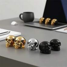 Tay nắm ngăn kéo hình đầu lâu chạm khắc, đồ chơi fidget sáng tạo, trang trí Halloween mạ điện hình đầu lâu người và đầu ma - nhiều màu - Xem 7
