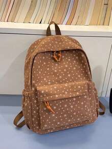 This Stylish Retro Star-Patterned Backpack Is Perfect For Outdoor Activities, Play, Commuting, And Is The Perfect Gift For Teenagers. - Multicolor - View 6