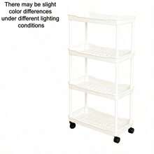1PC/Multi-Layer Storage Cart, Divided Storage, Gap Storage, Flexible Sliding, Easy Assembly, Waterproof & Moisture-Proof, Space-Saving, Suitable For Kitchen, Bathroom, Living Room, Bedroom, Movable Floor Cart Multi-Layer Gap Bathroom Narrow Storage Rack - Multicolor - View 13