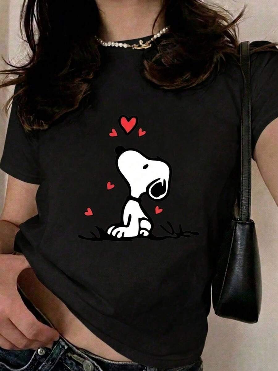 Impala Última Colección 2026: Camiseta de Mujer de Talla Estándar Europea y Americana, con Elementos de Moda. Tops Versátiles y Populares, Cómodos de Usar - Negro 4 - Ver 1