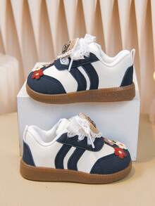Sepatu Bayi Balita Motif Hati, Sepatu Jalan Bayi Perempuan Motif Patchwork Vintage, Desain Berkualitas Tinggi - Teal Blue - View 5