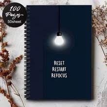 Stationery Notepad Back To School: 1 "Progress Is Better Than Perfection" Quote A5 Spiral Notebook, Black Spiral Binding, Student And Office Notebook, Portable Writing For Professionals And Students, Ideal Gift Choice - One Book (50 Pages, 100 Pages) - View 5