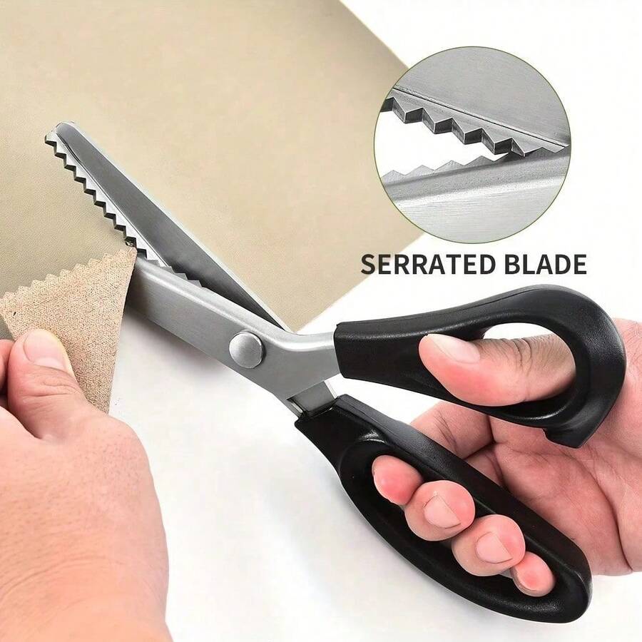 مقص دانتيل مسنن من الفولاذ المقاوم للصدأ 3 مم - 7 مم، مقص خياطة للأقمشة والملابس DIY، قطعة واحدة - متعدد الألوان - مشاهدة 1