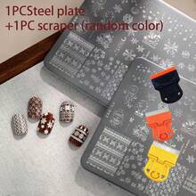 Nail Art Stamping Plates, Christmas Snow Scene, High-Quality Stainless Steel Transfer Templates, Multi-Pattern Etched Stamping Plates, Christmas Theme Designs, Suitable For Nail Salons, Home DIY, Salon Creations, Diverse And Clear Patterns - Multicolor - View 7