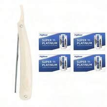 Men'S And Women'S Home And Salon Grooming Set Featuring A Folding Straight Razor And Stainless Steel Double-Edged Blade - Multicolor - View 14
