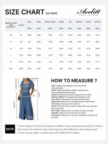 Acelitt Women's Minimalist Loose Square Neck Short Sleeve Jumpsuit, Elegant For Summer Casual - Dusty Blue - View 3