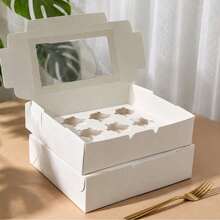 8/4/3/1 st fönsterkartong för godis och kakor, muffinsbox med 12 fack, stor presentförpackningsbox för födelsedag, bröllop och Alla hjärtans dag - Pappersbaserad - Visa 11