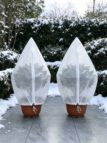 Plant Winter Insulation Cover, Transparent Breathable Tree Frost Protection Cover, Zipper And Drawstring Design, Non-Woven Fabric Potted Plant Cold Protection Sleeve, Suitable For Shrubs, Seedlings, Green Plants, Garden, Balcony, Outdoor Yard Use, Winter Frost, Snow And Freeze Protection, Gardening Maintenance Supplies, Potted Fruit Trees And Flowers Winter Protection Cover, Garden Plant Cold Protection Bag - Multiple Styles - View 3