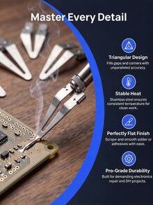 20PCS Triangular Soldering Tip Stainless Steel Soldering Iron Tip For Repair Stainless Steel Triangular Bend Smoothing Head Plastic Welding Tip Iron Accessory Stainless Steel Soldering Tip Replacement, Triangular Bend Car Bumper Repair, Silver - Welding Accessories - View 5