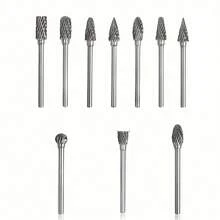 10pcs Alloy Steel Rotary Burr Set, Single Flute Rotary Cutting Burrs For Grinding, Polishing, Carving Steel, Wood, Metal, Stone, Tile - Suitable For Electric Drill, 10pcs High Performance Rotary File Set, Durable Woodworking And Grinding Milling Cutter Heads, Multi-Functional Design - 10 Pieces - View 12