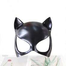 1pc/Role Play Cat Ear Mask With Ears, Sexy Costume Party Cosplay Prop, Black Halloween Carnival Theme Party Mask, Mysterious Party Costume Accessory For Women (Smoothness And Rope Batch May Vary Slightly, Does Not Affect Normal Use) - Mask - View 5