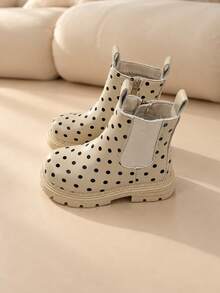 Tibanyu Kids Chelsea Boots, Boys & Girls Short Ankle Boots, Side Zipper, Thick Sole Comfortable Winter Shoes - White - View 5