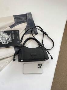 2026 Autumn Premium Texture Personalized Fashion Design Woven Pattern Highly Attractive Casual Handbag Crossbody Bag - Black - View 5