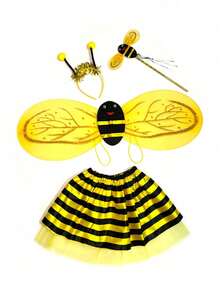 4pcs/Set Hot-Selling Unisex Multi-Color Bee & Ladybug Costume Set, Includes Magic Wand, Headband, Wings And Chiffon Skirt, Holiday Dress-Up, Halloween - Multicolor - View 14