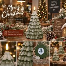 1pc Christmas Tree LED Candle Light, Flameless Pine Tree Night Light, Warm Glowing Christmas Table Centerpiece, Festive Home Decor For Bedroom, Living Room, Winter Holiday, Christmas Party And Gift - Christmas Tree - View 8