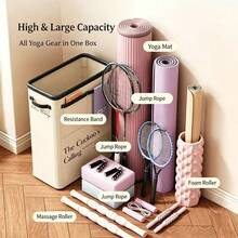 Yoga Storage Box Large Capacity Foldable Fitness Equipment Storage Bucket Multi-Functional Yoga Mat/Yoga Block/Yoga Strap/Home Fitness Accessories Storage Box - Multicolor - View 2