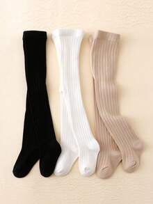 5 Pairs Baby Girls' Simple Versatile Striped Leggings, Suitable For Daily Matching - Multicolor - View 22
