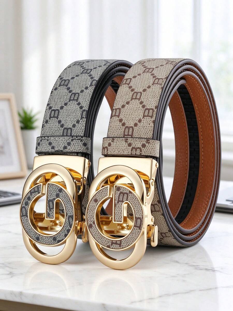 Men's Business Waist Belt, Stylish Trouser Strap, Premium Daily Waistband Accessory For Male Office Work And Semi‑Formal Everyday Outfits. - Multicolor - View 1