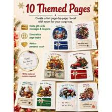 1pc DIY Spiral Bound Christmas Gift Card Album, 5x7 InchHoliday Gift Booklet, 10 Themed Pages |5x7 Spiral Bound|Can Add Cards, Coupons | Can Write Notes | HolidayChristmas Vacation Design - Multicolor - View 5