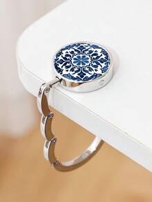 1pc Vintage Blue & White Ceramic Wall Hook - Elegant Desktop Decor, Floral Design, Compact Ceramic Bag Hanger, Suitable For Home, Office Or Gifts, Office Decoration | Floral Pattern Holder - Multicolor - View 3