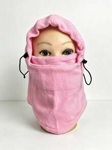 1/2pcs Men's Ski Face Mask Hat,Solid Color Warm Drawstring Design Balaclava Cap For Women Men,Idear For Skiing Outdoor Sports Gift Daily - Multicolor - View 11