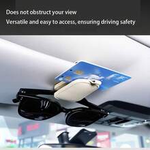 1pc Universal Car Sun Visor Glasses Clip, Made Of PVC, Car Glasses Holder, Interior Accessories, Glasses Storage Rack - Multicolor - View 7