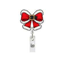 1pc Christmas Bell Bow Easy-Pull Glitter Acrylic Retractable Badge Reel Snowflake Badge Holder - Multicolor - View 11
