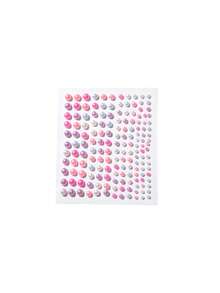 1pc Autumn Winter Christmas New Colorful Mermaid Pearl Rhinestone Face Stickers, Suitable For Facial Decoration And Makeup, Create Vibrant Beautiful Y2K Gothic Style Facial Look - Multicolor - View 6