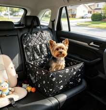Car Pet Seat. Foldable, With Storage Bag, Convenient And Durable, Keep Your Car Clean. Suitable For Small And Medium-Sized Pet Dogs And Cats. On-Board Pet Travel Supplies. - Black - View 2