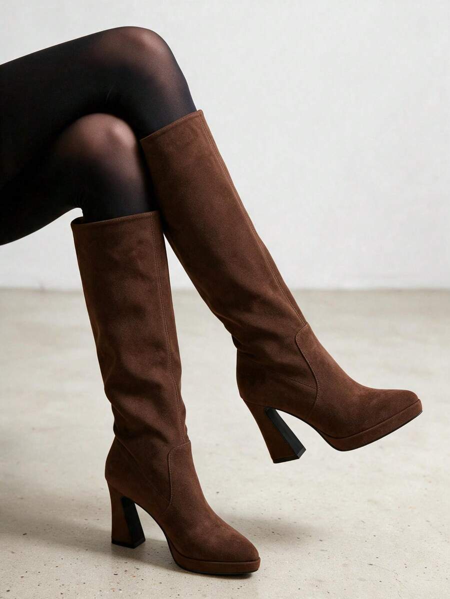 2026 New Vintage Style Women's Tall Boots, Maillard Knight Boots ...