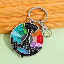 1pc Metal Enamel Colorful Rotating Spinner Keychain, Backpack Pendant Gift - Multicolor - View 4