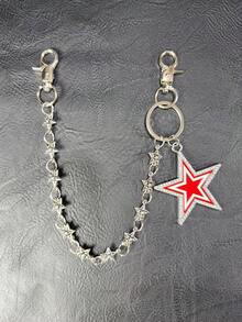 1pc Star Pant Chain Punk Hip Hop Unisex Waist Chain Pocket Chain Keychain Wallet Chain Luxury Accessory Holiday Gift Multi-Layer Key Chain Punk Pant Chain Motorcycle Riding Jeans Accessory - Multicolor - View 10