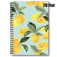 1pc 2D Flat Fresh Lemon Pattern A5 Spiral Notebook,50 Sheets 100 Pages, Student Office Classroom Meeting Records, Portable Planner And Diary Notebook, Suitable For Professionals, Students - One Book (50 Pages, 100 Pages) - View 6