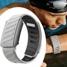 1PC Soft Touch Silicone Replacement Wristband, Unisex Adjustable Sports Bracelet Strap, Compatible With WHOO P 5.0/MG, Dual-Color Design, Waterproof, Sweat-Resistant, Breathable And Durable, ECG Model Universal Fitness Tracker Accessory - Light Gray - View 1
