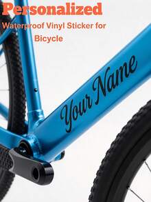 Custom Bicycle Text Stickers, Custom Letter Name Labels, Personalized Creative Waterproof Decals, Suitable For Team Logos, Road Bike And Mountain Bike Label Stickers Design, Team Branding, Creative Stickers, Decorative Labels - Multicolor - View 1