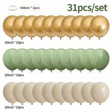 150-Piece Elegant Balloon Arch Kit, Available In Gray, Green, And Gold - Perfect For Weddings, Jungle Theme Parties, Graduations, And Gender Reveal Parties - Includes White Sand Metallic Balloons - Gold - View 11