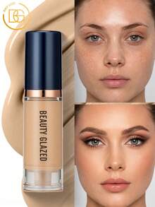 beauty glazed 3 PCS Makeup Set: 1 Ultra-Luminous Matte Foundation+1 Lightweight Liquid Concealer+1 Oil Control Loose Powder, Waterproof, Long-Lasting, Matte Finish, Silky Texture, Easy Application, Travel-Friendly, Makeup Kit For Natural And Refined Makeup Look - B97#05+B117#404+B8885#102 - View 3