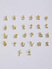 1pc Gold Tone Starburst A-Z Initial Pendant Necklace Sparkly Celestial Children Jewelry For Girls Daily Wear Back To School Party Fashion Accessories - Gold - View 6