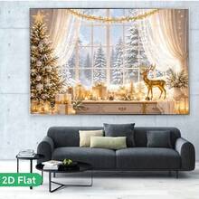 1 Piece, Christmas Gold Decoration, Christmas Tree And Cabin Warmth, Christmas Window Sill, Suitable For Festivals, Birthdays And Weddings In Gardens And Rooms, 5 Styles. - 1 - View 7