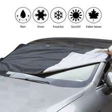 1pc Foldable Car Windshield Snow Cover, Multi-Purpose Anti Frost Ice Sun Shade, Waterproof Front Windscreen Protector For Car, SUV & RV Camper - Silver-plated - View 2