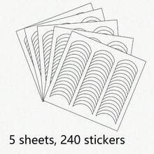 960pcs/20sets French Manicure Stickers, French Manicure Smile Line Guide Stickers, Nail Art Beginner Sticker Set, Nail Art Striped Tape Line, Nail Art Tool Accessories Set - Crescent - View 12