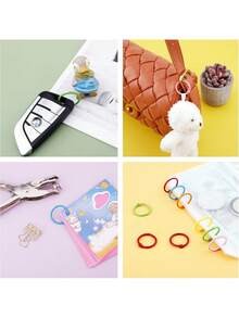 50pcs Dopamine Colorful Metal Loose-Leaf Rings, Learning Word Flashcards, Information Cards And Label Cards Organizer Rings, DIY Photo Binding Rings, Multi-Functional Stationery Office Supplies, Suitable For Students, Teachers And Office Use - 50pcs - View 7