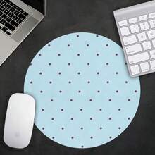 Round Polka‑Dot Mouse Pad, Cute Solid Base Non‑Slip Rubber Mousepad For Desktop Office Work - View 2