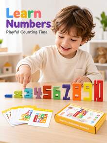 Wooden Number Puzzle Blocks, Fun Brain-Teasing Puzzle Board, Children's Early Education Math Thinking Educational Toy, Children's Math Thinking Puzzle Blocks Educational Toy, Children's Math Thinking Wooden Puzzle, Fun Number Brain-Teasing Puzzle Board - Multicolor - View 3
