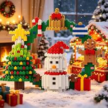 Seri Balok Susun Karangan Bunga Natal, Santa Claus, Rusa Kutub, Pohon Natal, Manusia Salju, Dekorasi Jendela, Hadiah Liburan, Ornamen Meja, Kerajinan Tangan, Dapat Digunakan Sebagai Pajangan Dekorasi Meja, Hadiah Liburan - MultiWarna - View 4