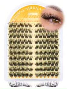 120pcs Natural Lash Clusters, Dense Lash Clusters, Cat Eye Clusters, Lash Extensions Natural Effect 10-15mm Pre-Made Lash Map, Individual Lash Clusters, Lash Clusters - D - View 5